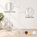 Modern Solid Wood Standing Coat Rack with Tripod Base